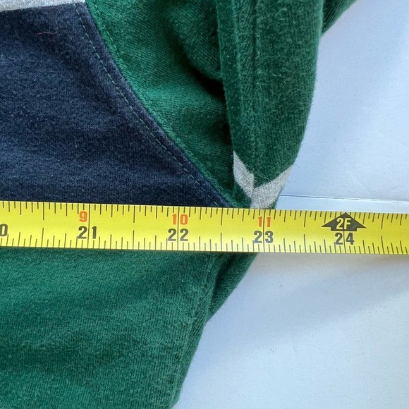 Vintage Chaps Ralph Lauren Polo Shirt Green Gray Blue Striped Preppy Rugby XL - Picture 6 of 7